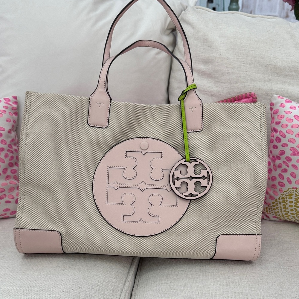 Tory Burch Beige and Light Pink Tote